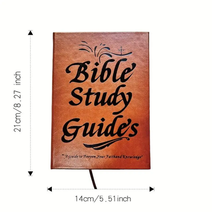 66-Page Leather Bible Study Guide & Daily Devotional Journal – A5 PU Notebook for Prayer, Faith Growth & Christian Study Groups