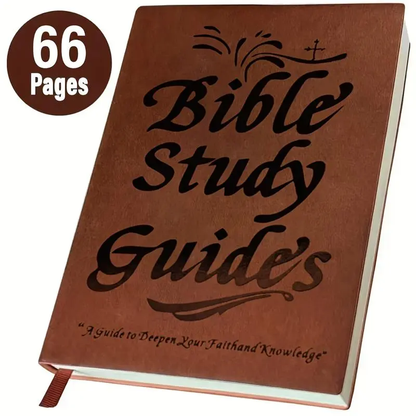 66-Page Leather Bible Study Guide & Daily Devotional Journal – A5 PU Notebook for Prayer, Faith Growth & Christian Study Groups