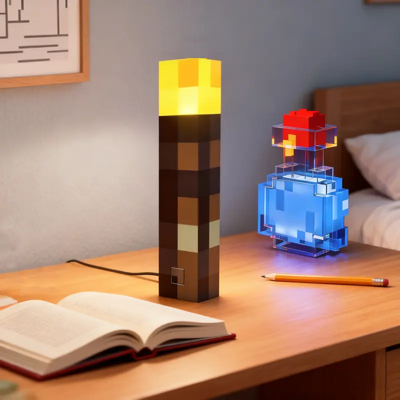 Upgraded Pixel Torch Night Light – USB Pluggable LED Wall Lamp | Handheld Flashlight for Kids Room, Holiday Party & Creative Home Decor,Christmas gift