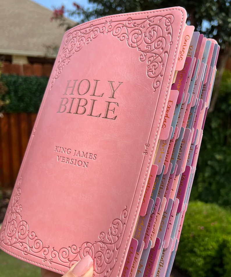 KJV Bible - Giant Print Full-Size Pink Faux Leather