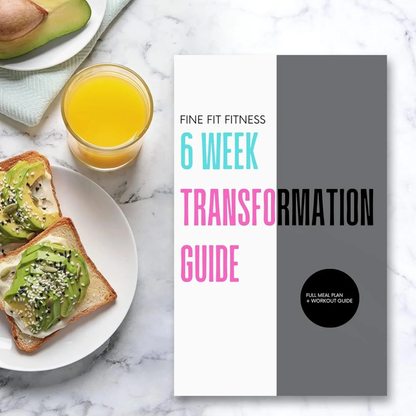 6 Week Fat Loss Transformation Guide, Fine Fit Fitness 6 Week Transformation Guide, Full Meal Plan + Workout Guide Journal