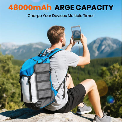48000 4 Panel Solar Charger Power Bank, Wireless Portable Charger