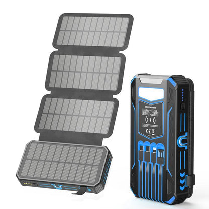 48000 4 Panel Solar Charger Power Bank, Wireless Portable Charger