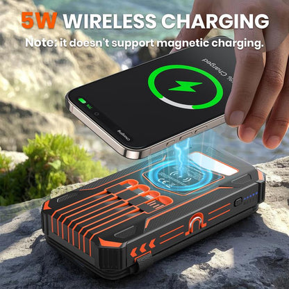 48000 4 Panel Solar Charger Power Bank, Wireless Portable Charger