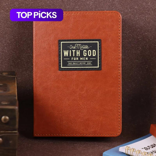 One Minute with God for Men – 365-Day Devotional Journal & Daily Reflections Book, Portable Christian Gift for Holidays & Birthdays