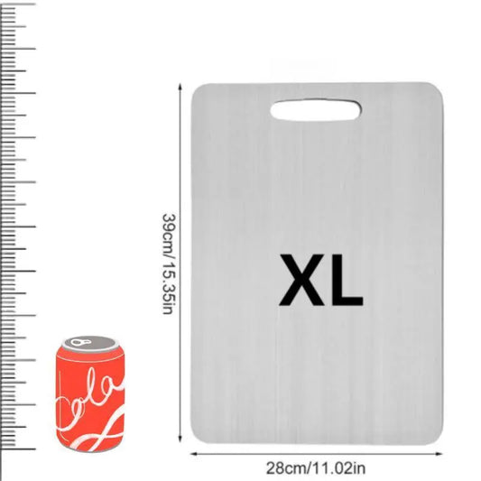 Stainless Steel Cutting Board , Food-Grade Double-Sided, Thin with Multiple Sizes, Universal for Meat & Fruits, Easy to Clean & Antibacterial Chopping Kitchen Knives