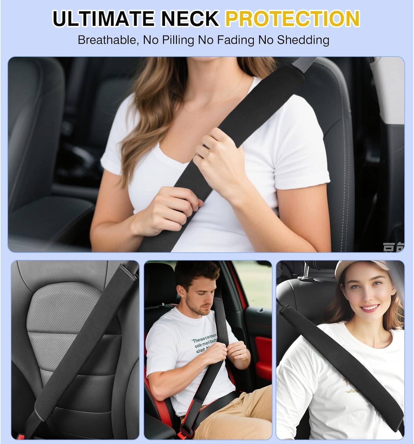 2Pcs Original Belt Buckle Shoulder Pads,Give YouComfortable Driving Compatible with Most Models