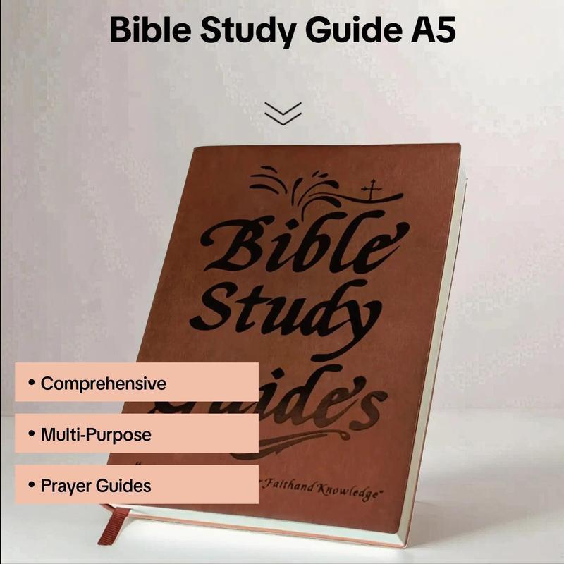 66-Page Leather Bible Study Guide & Daily Devotional Journal – A5 PU Notebook for Prayer, Faith Growth & Christian Study Groups
