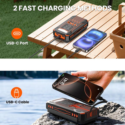 48000 4 Panel Solar Charger Power Bank, Wireless Portable Charger